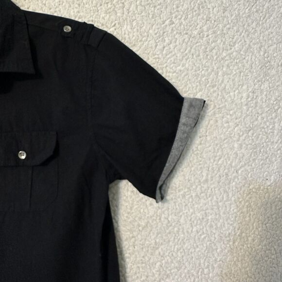 Kenneth Cole NY Boy Short Sleeve Button Down Shirt Size‎ 14/16 Black Color - Picture 8 of 14